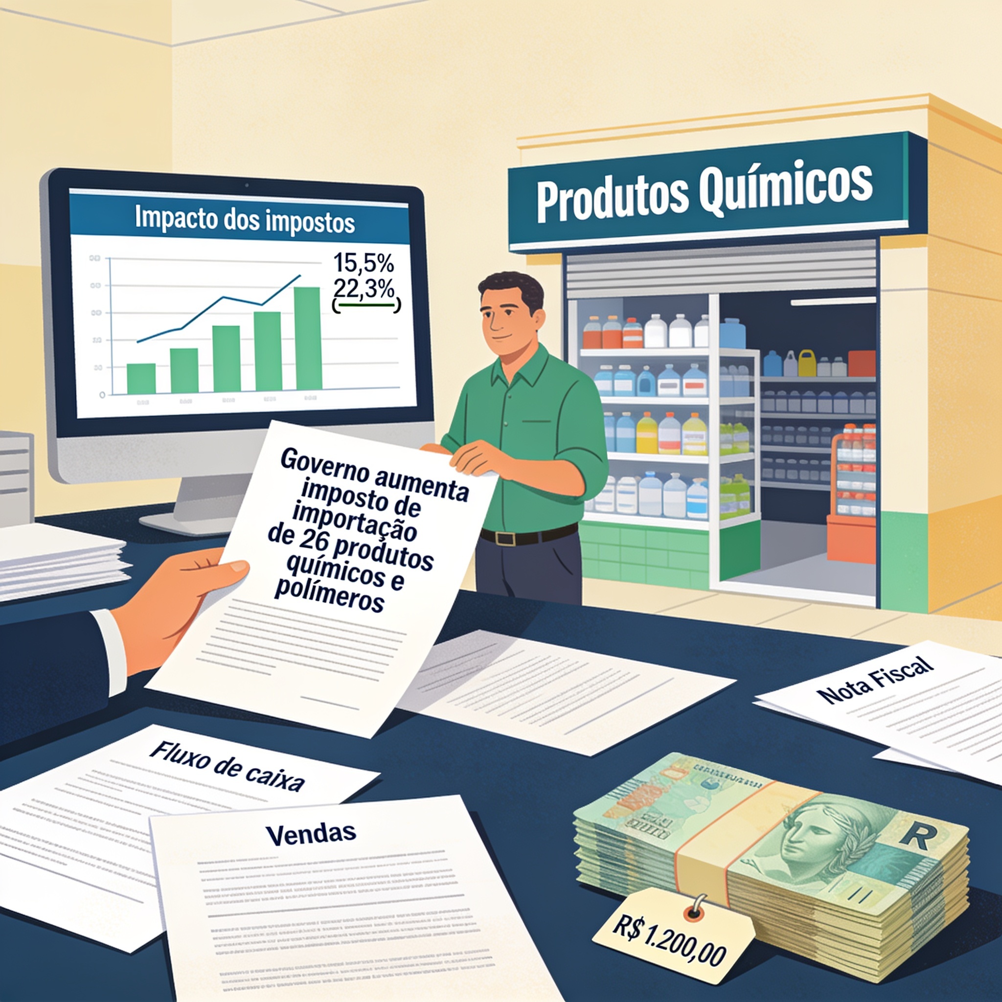 Governo aumenta imposto de importação de 26 produtos químicos e polímeros
