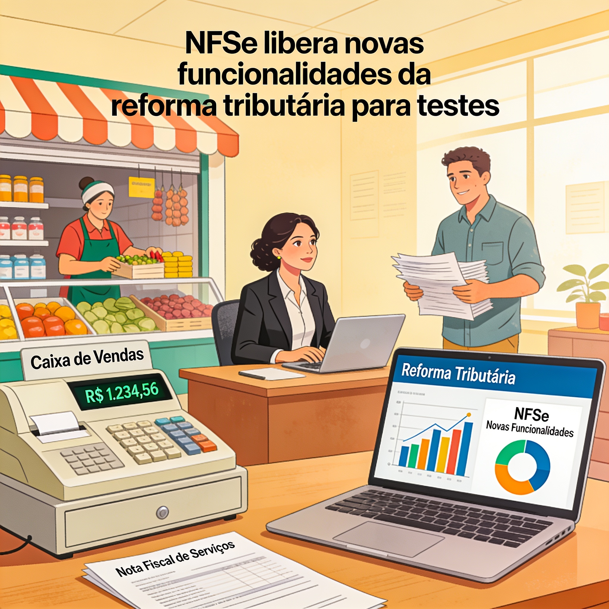 NFSe libera novas funcionalidades da reforma tributária para testes