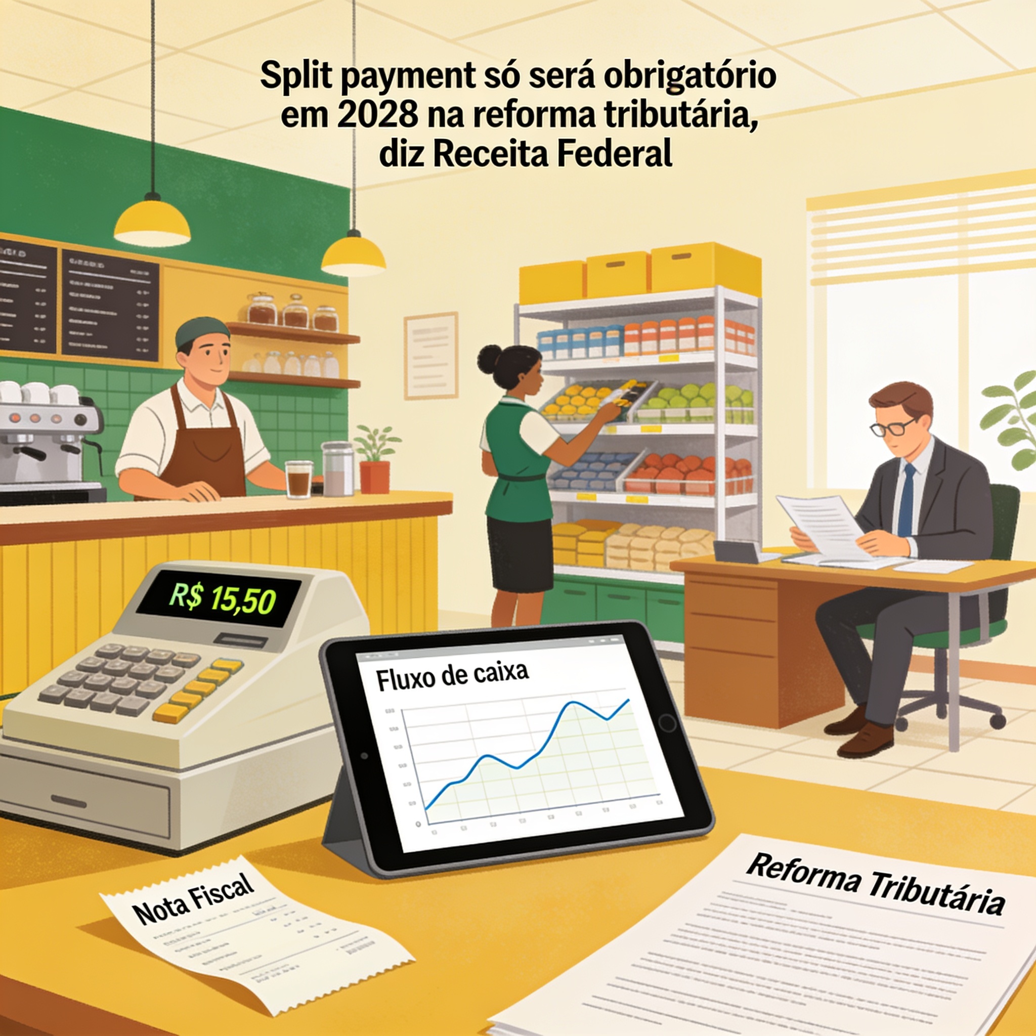 Split payment só será obrigatório em 2028 na reforma tributária, diz Receita Federal