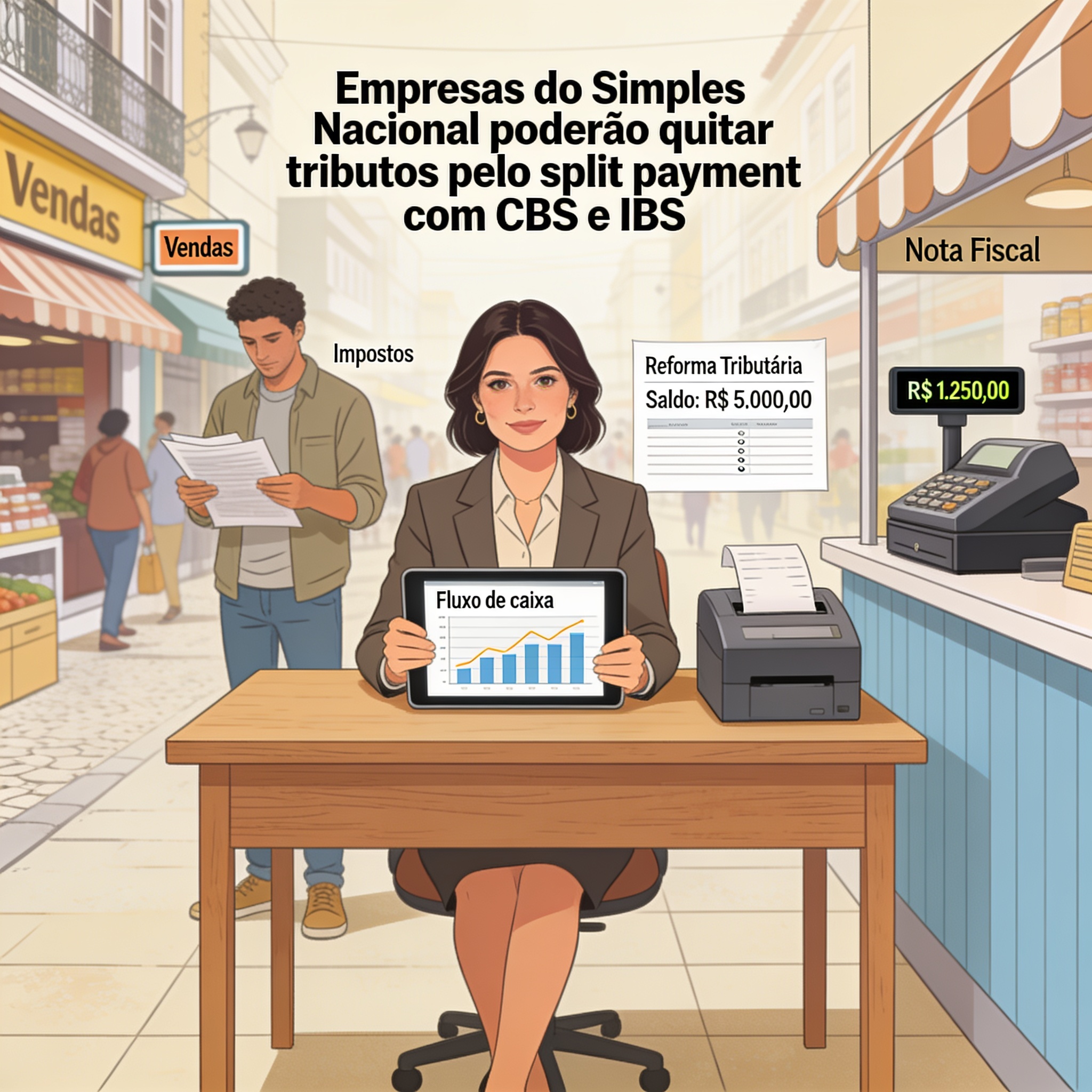 Empresas do Simples Nacional poderão quitar tributos pelo split payment com CBS e IBS